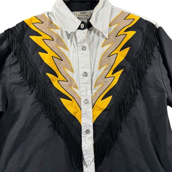 Vintage 1849 Authentic Ranchwear Size Medium Button Up Shirt Western Silver-Tip - Picture 4 of 11